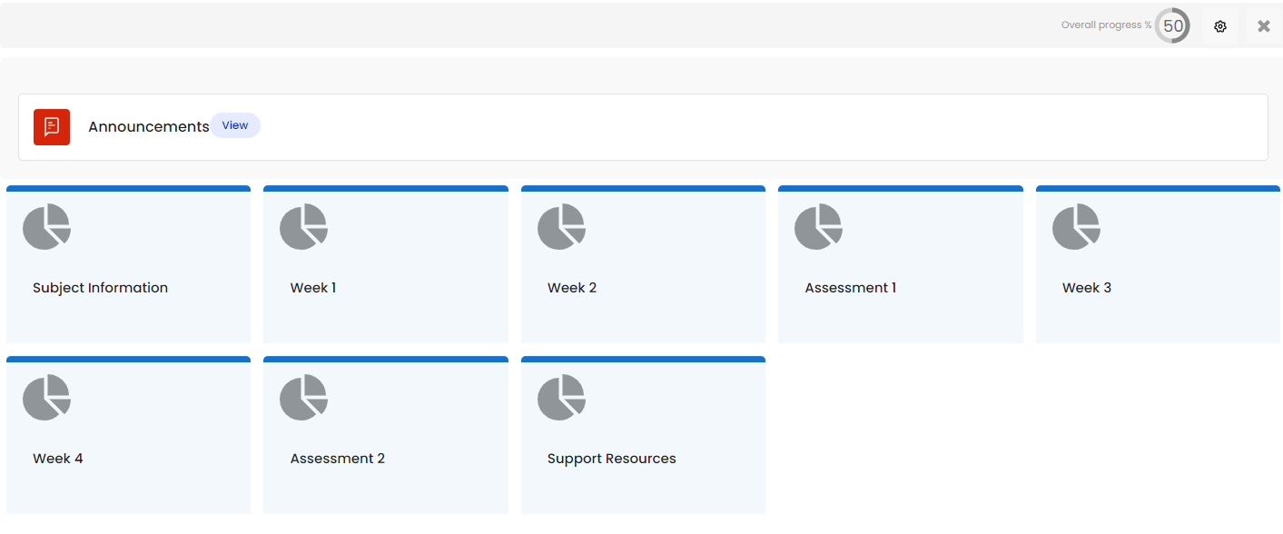 Moodle - Tiles Format Site View